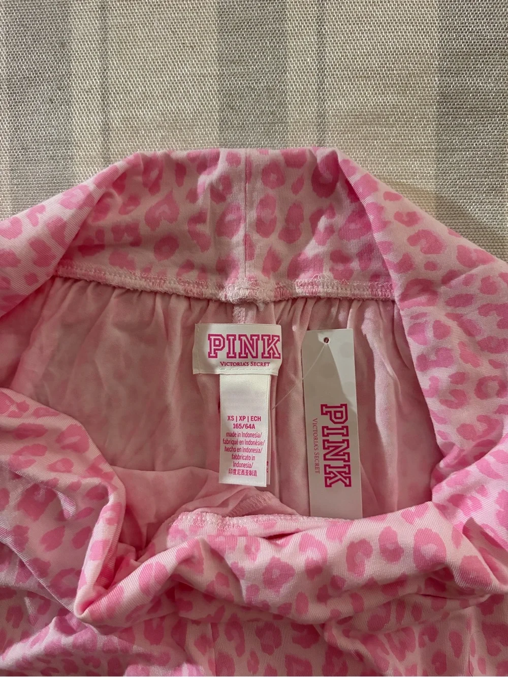 VS PINK Pink Leopard Print Pajama Shorts